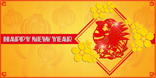 Share hình tết 2018, vector con gà 2 hình chúc tết đinh đậu