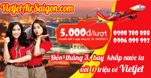 Đón tháng 3 bay khắp nước ta với 1 triệu vé Vietjet