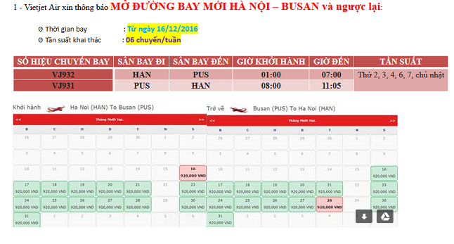 Vietjet mở đường bay Hà Nội đi Busan (Hàn Quốc) 1 Vietjet mở đường bay Hà Nội đi Busan (Hàn Quốc)