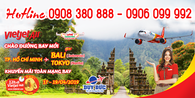 Vietjet Air mở đường bay mới TPHCM - BaLi, Tokyo