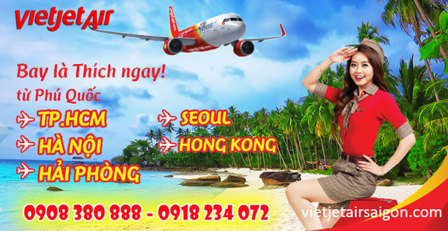 Vietjet khuyến mãi các đường bay đi và đến Phú Quốc