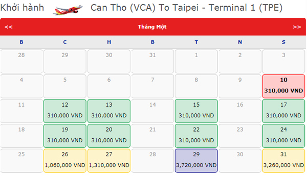 Vietjet khai thác đường bay mới Cần Thơ - Đài Bắc