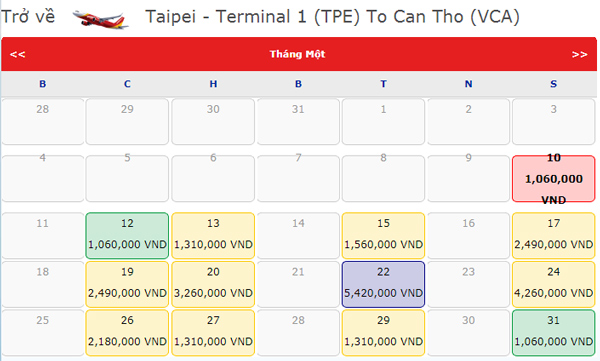 Vietjet khai thác đường bay mới Cần Thơ - Đài Bắc