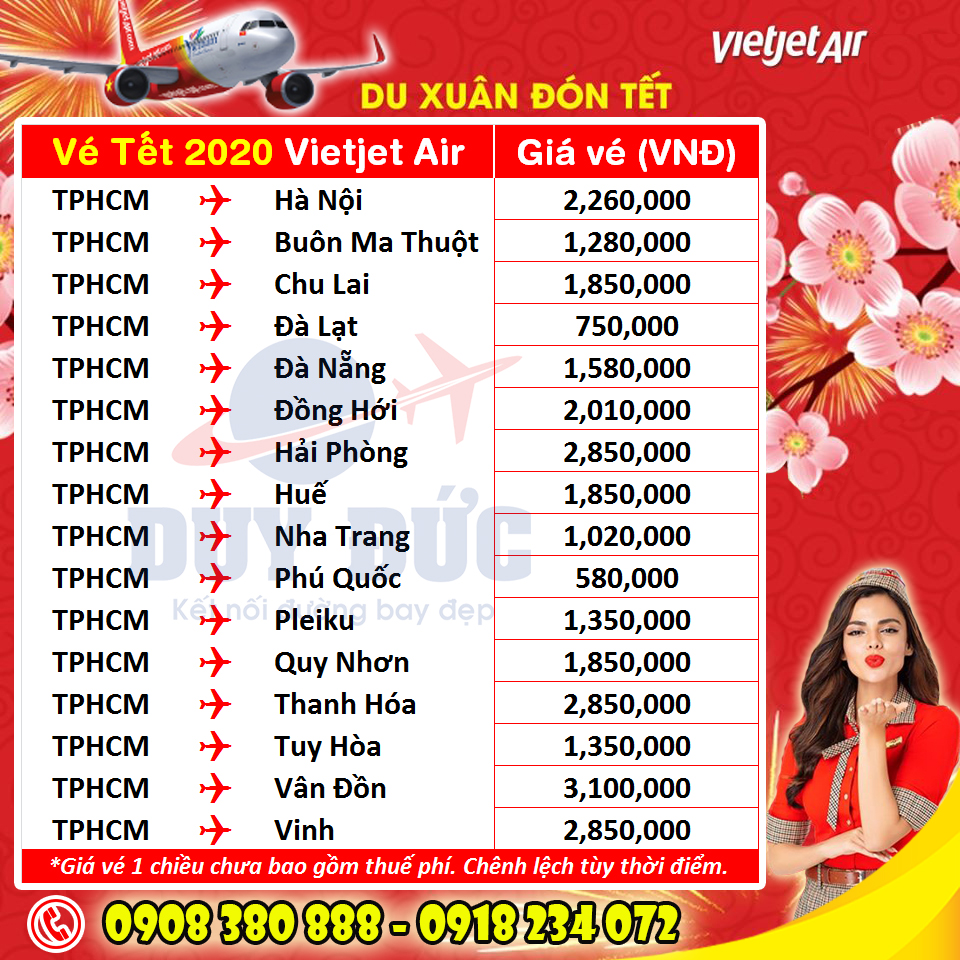 Vé máy bay Tết 2021 Vietjet Air giá rẻ