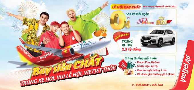Bay siêu chất - Vui lễ hội - Trúng xe hơi cùng Vietjet