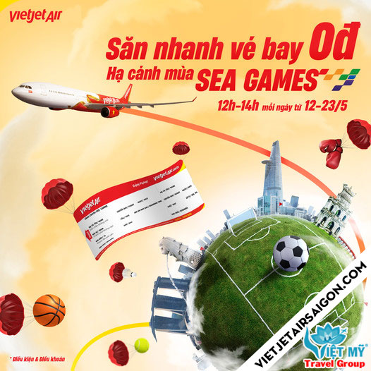 Bao la ưu đãi Vietjet với triệu vé bay 0Đ