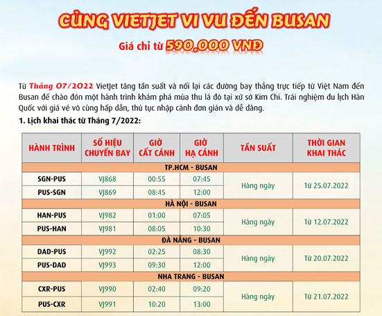 Cùng Vietjet vi vu đến Busan Hàn Quốc