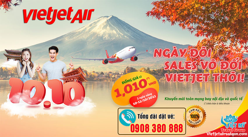 Ngày đôi Vietjet Sales vô đối vé bay rẻ