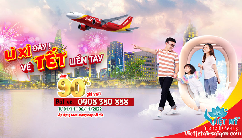 GIẢM 90% giá vé máy bay ngược chiều Tết