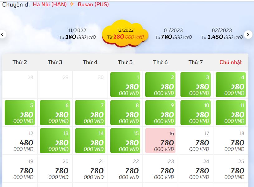 Đặt vé máy bay Vietjet Hà Nội đi Busan Hàn Quốc