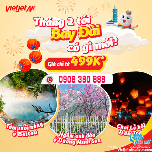 Bay Đài Loan tháng 2 này - giá vé từ 499K
