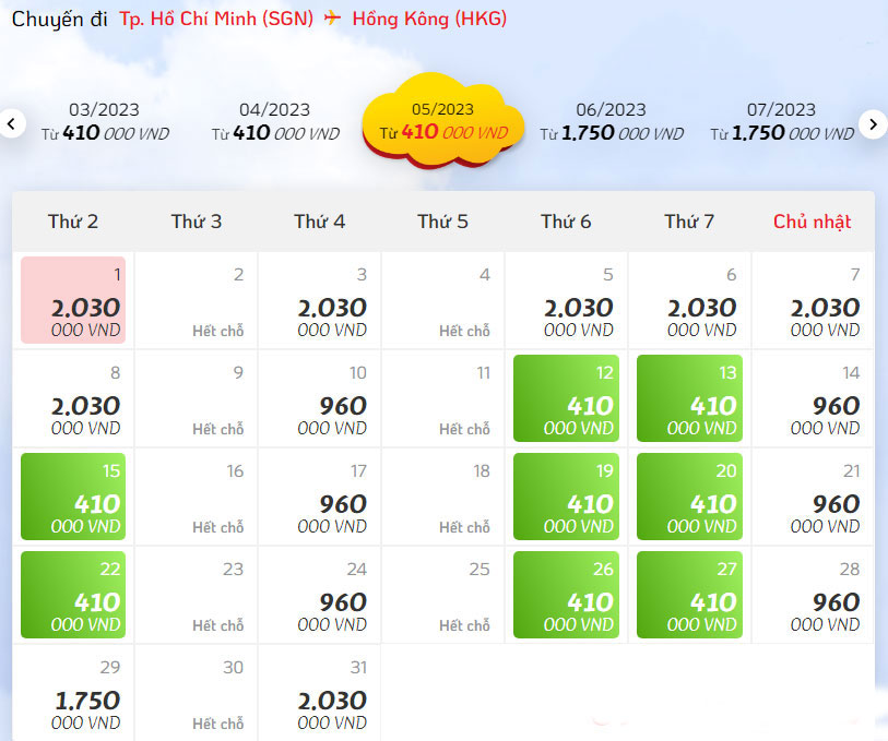 Chỉ từ 410K có ngay vé bay đi Hồng Kông với Vietjet Air 1 Chỉ từ 410K có ngay vé bay đi Hồng Kông với Vietjet Air