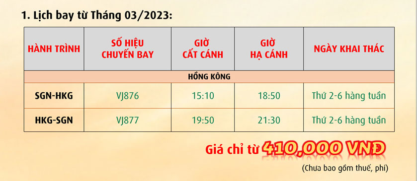 Chỉ từ 410K có ngay vé bay đi Hồng Kông với Vietjet Air 2 Chỉ từ 410K có ngay vé bay đi Hồng Kông với Vietjet Air