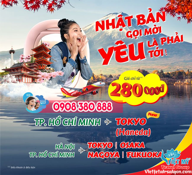 Cùng Vietjet tới Tokyo giá từ 280K