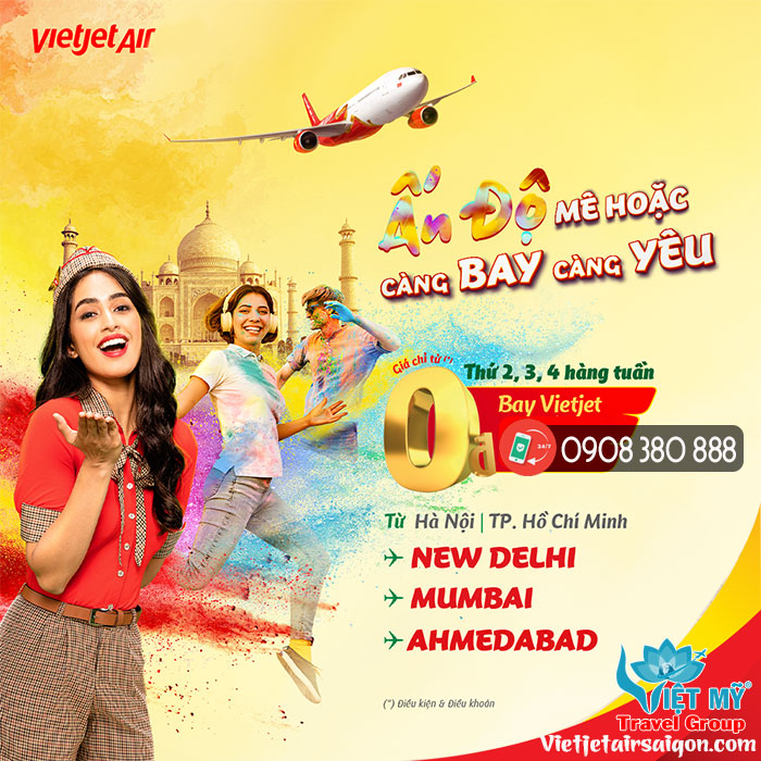 Khám phá Ấn Độ vé bay giá 0Đ chỉ có tại Vietjet
