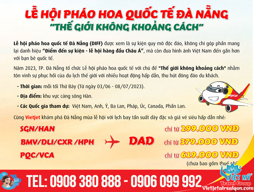 Rinh liền vé bay Đà Nẵng từ 299K - Thưởng ngoạn lễ hội pháo hoa Quốc tế