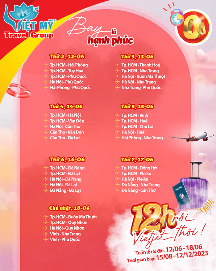Vé bay 0Đ lại về - Cùng Vietjet săn ngay các chặng Nội Địa thôi nào! 1 Vé bay 0Đ lại về - Cùng Vietjet săn ngay các chặng Nội Địa thôi nào!