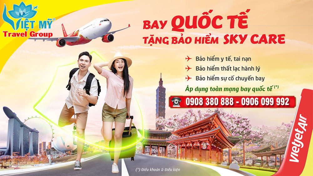 Vietjet tặng bảo hiểm Sky Care bay Quốc tế