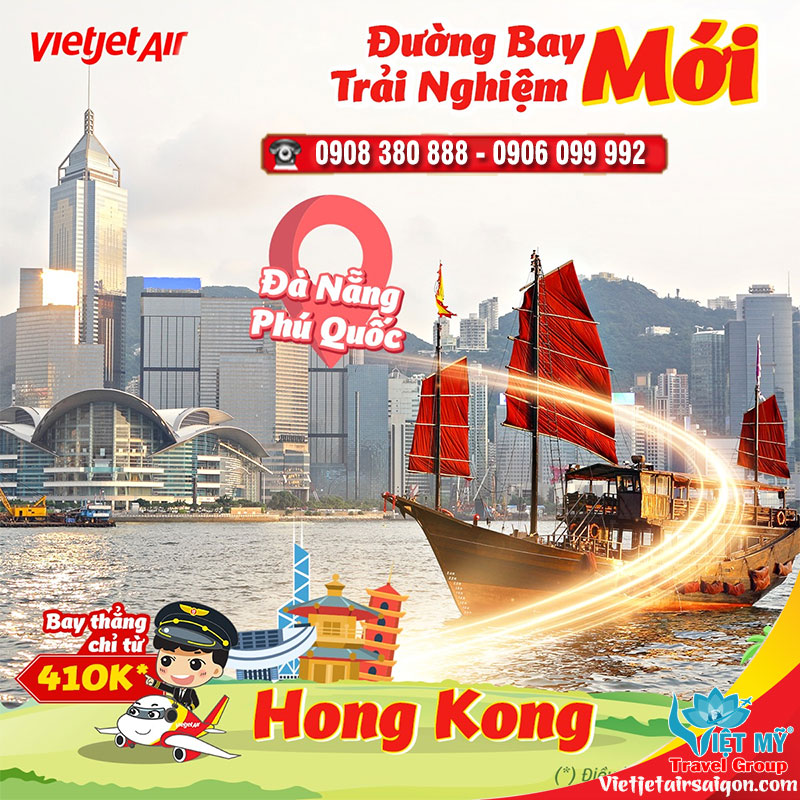 Đường bay mới Đà Nẵng đi Hồng Kông giá từ 410K
