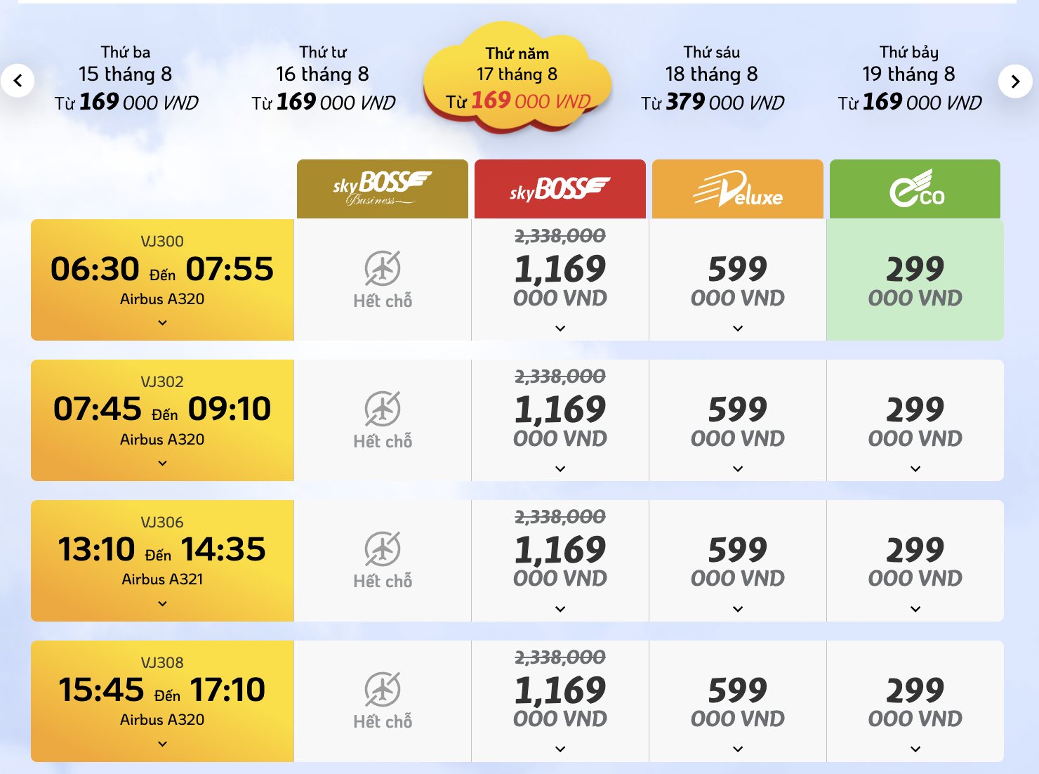 Vietjet đang GIẢM 50% giá vé hạng Thương Gia