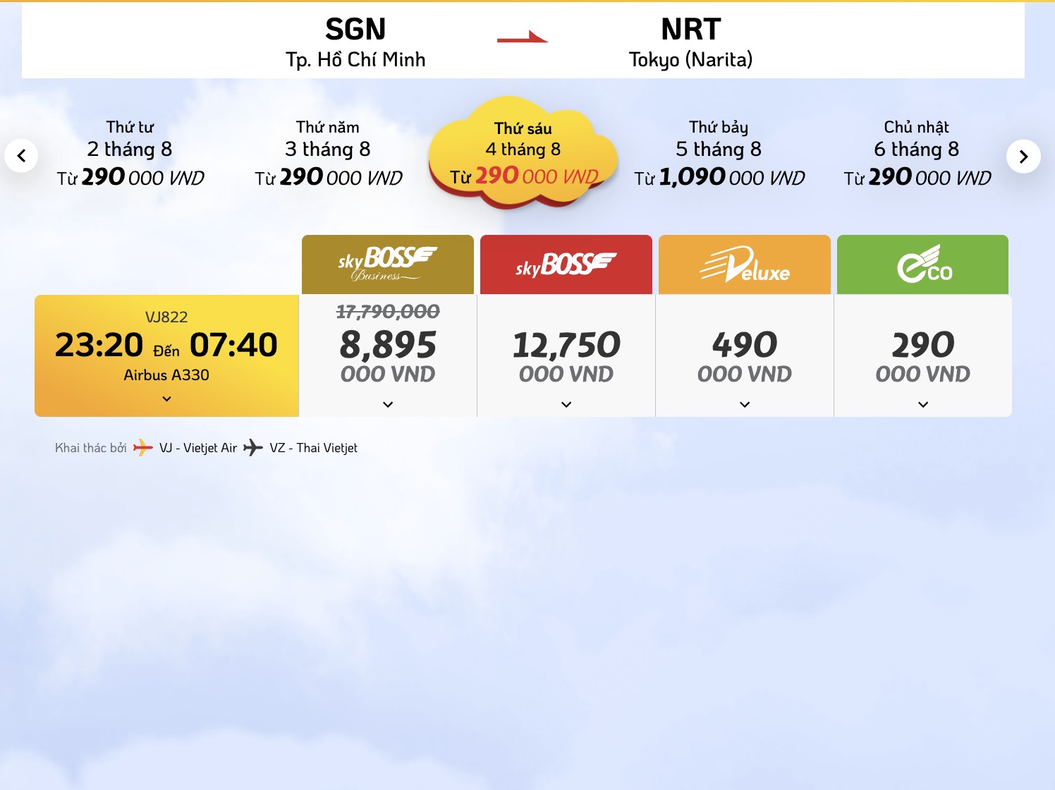 Vietjet đang GIẢM 50% giá vé hạng Thương Gia