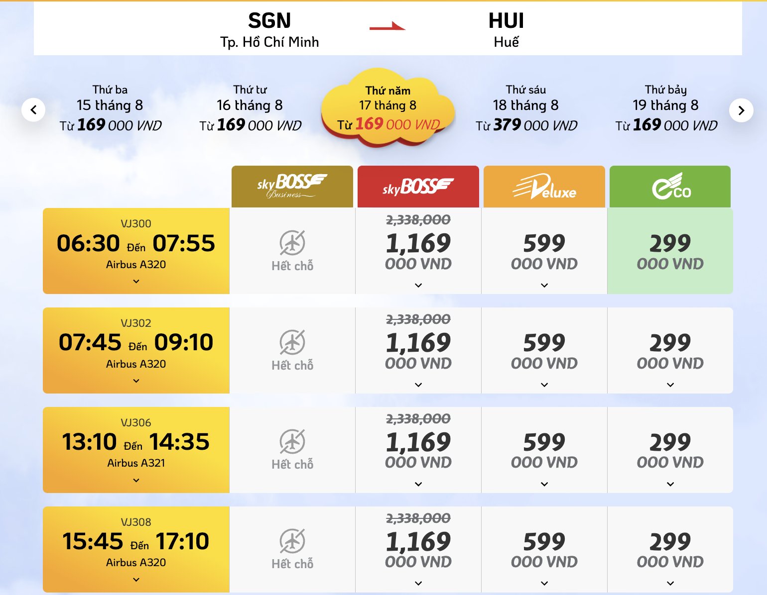 Vietjet đang GIẢM 50% giá vé hạng Thương Gia