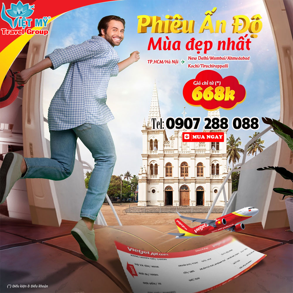 Mùa THU vi vu xứ Ấn với vé bay rẻ Vietjet - giá chỉ từ 668K