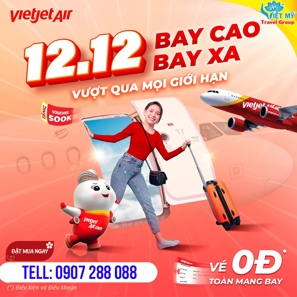 VIETJET SALE VÉ 0Đ NHÂN DỊP 12-12