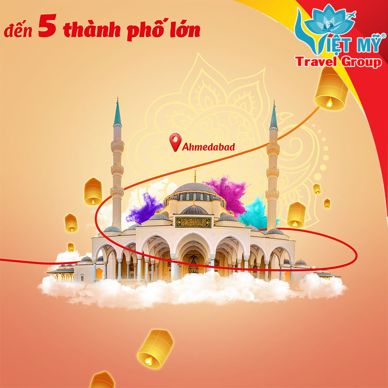 Bay 0 ĐỒNG đến 5 thành phố lớn của Ấn Độ hãng Vietjet Air