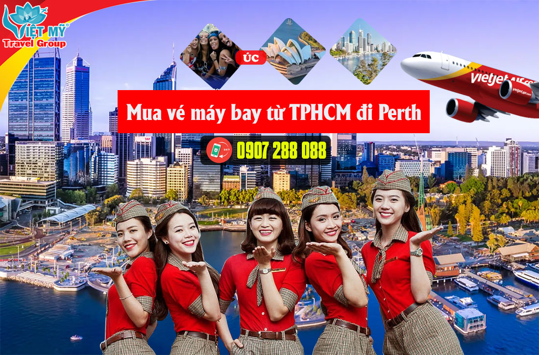 Mua vé máy bay từ TPHCM đi Perth hãng Vietjet Air