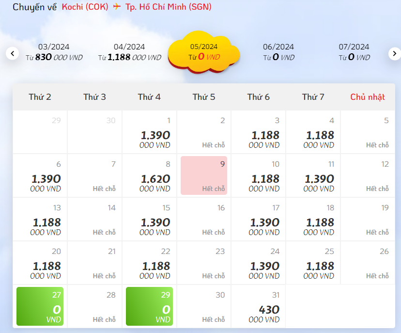 Mua vé máy bay từ TPHCM đi Kochi hãng Vietjet Air 3 Mua vé máy bay từ TPHCM đi Kochi hãng Vietjet Air