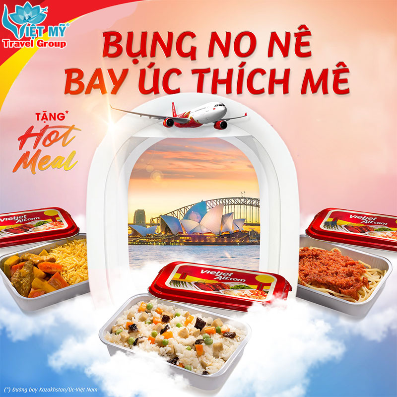 Bay Úc TẶNG 20kg hành lý và suất ăn từ Vietjet Air