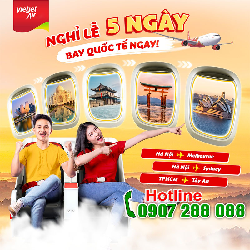 Vietjet tăng chuyến bay dịp Lễ, bổ sung thêm 86.000 ghế