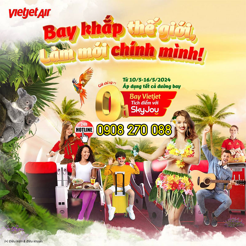 Hè này bay cùng Vietjet chỉ từ 0Đ