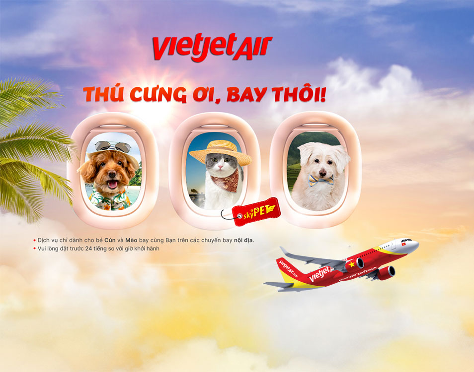 Quy định vận chuyển thú cưng trên máy bay Vietjet Air!
