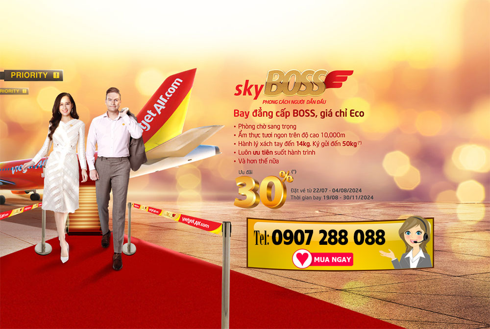 Bay đẳng cấp BOSS giá chỉ ECO với Vietjet Air