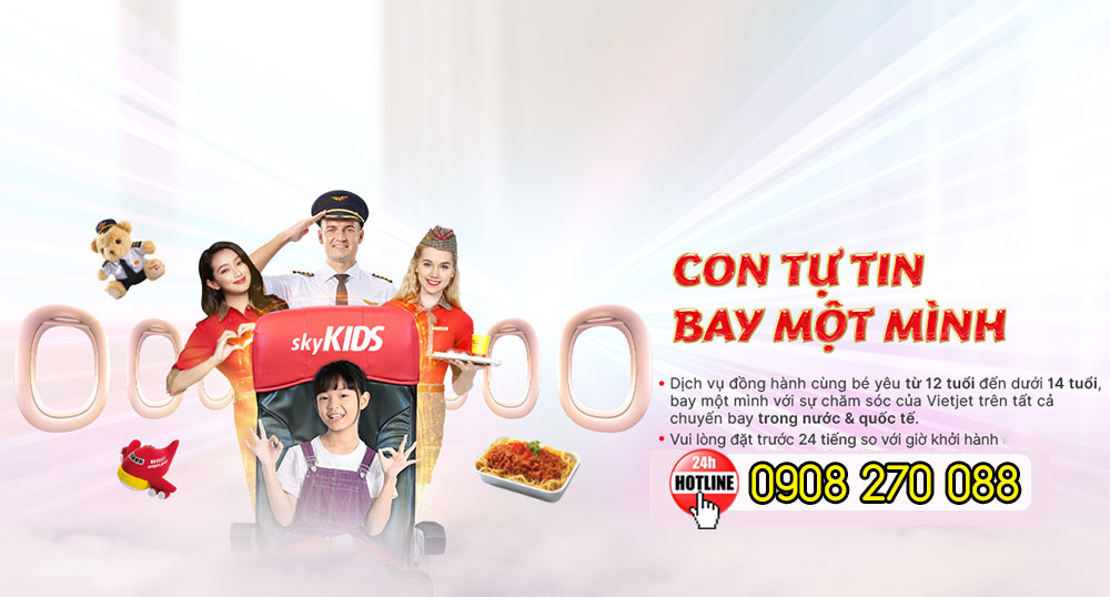 Sky Kids cùng Vietjet - "Trẻ tự tin, bay một mình"