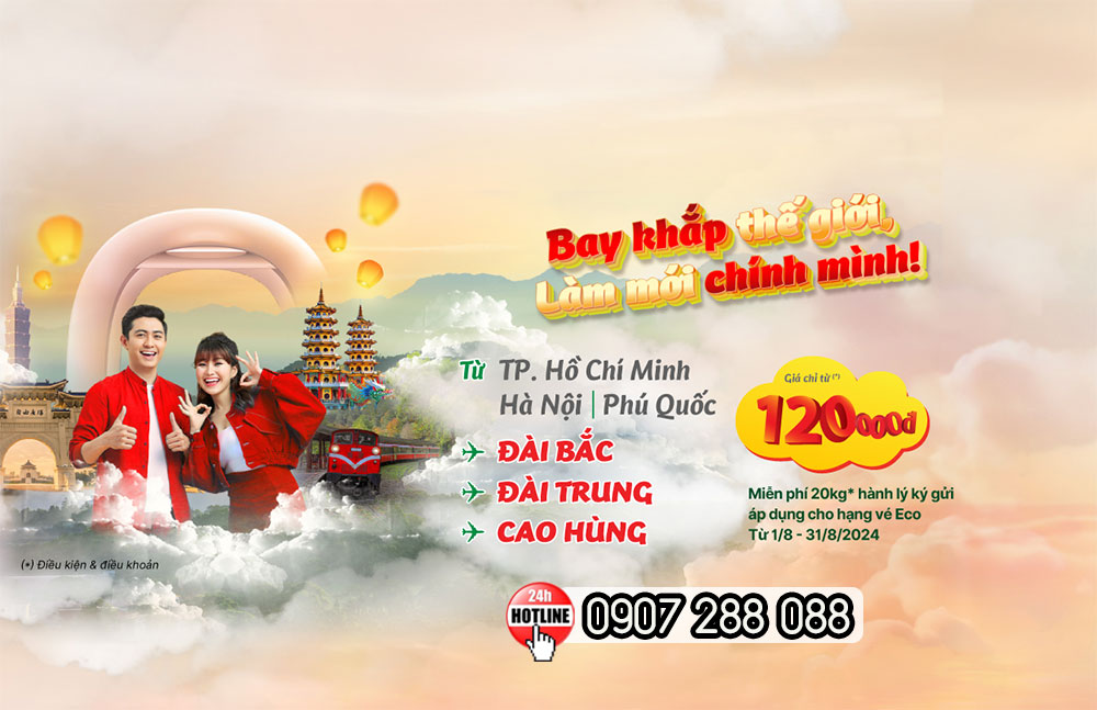 Miễn phí 20kg hành lý ký gửi cùng Vietjet Air