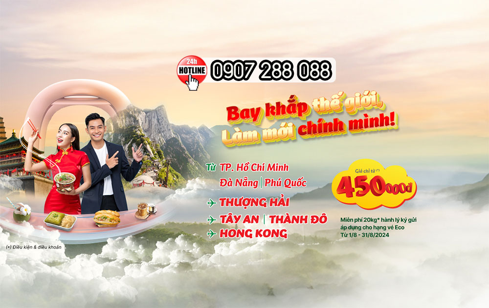 Miễn phí 20kg hành lý ký gửi cùng Vietjet Air