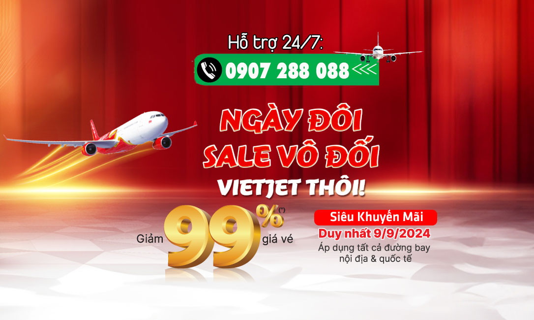 Ngày đôi 9-9 Sale vô đối từ Vietjet Air!