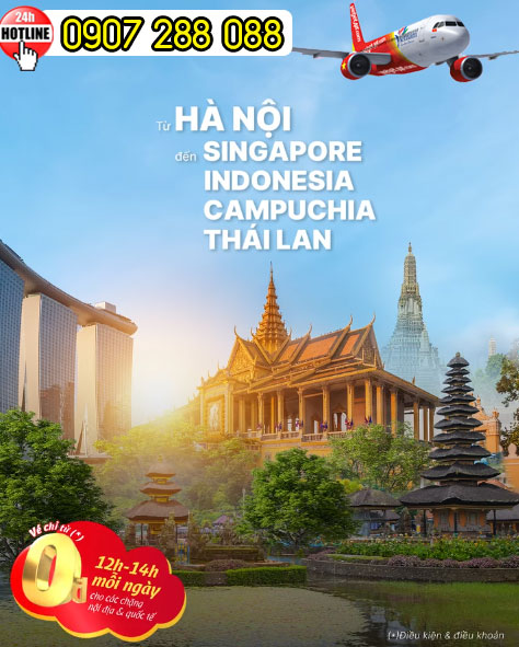 Bay từ Hà Nội đến khắp năm châu với giá 0Đ