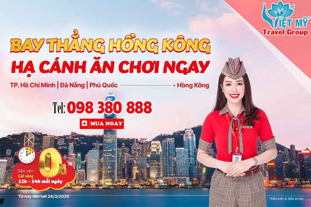 Bay thẳng Hồng Kông cùng vé rẻ Vietjet