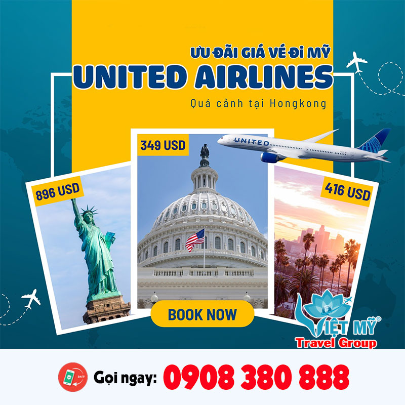 Bay Mỹ giá siêu ưu đãi cùng United Airlines