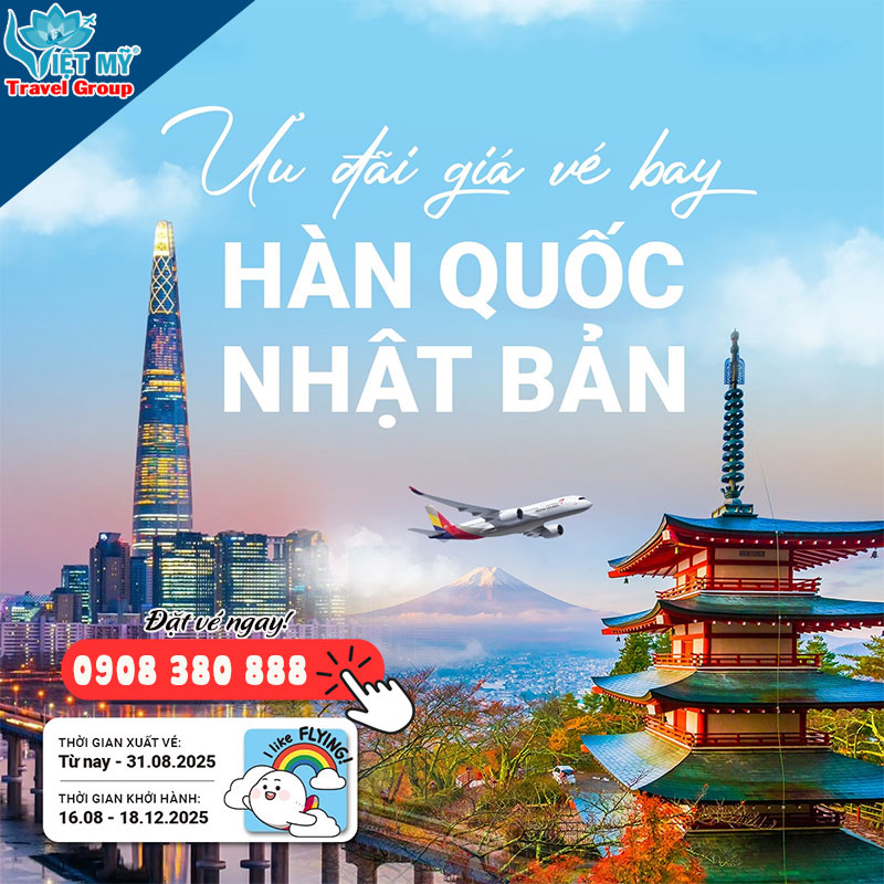 Bay cuối năm siêu tiết kiệm – Asiana ưu đãi vé Hàn, Nhật cực sốc