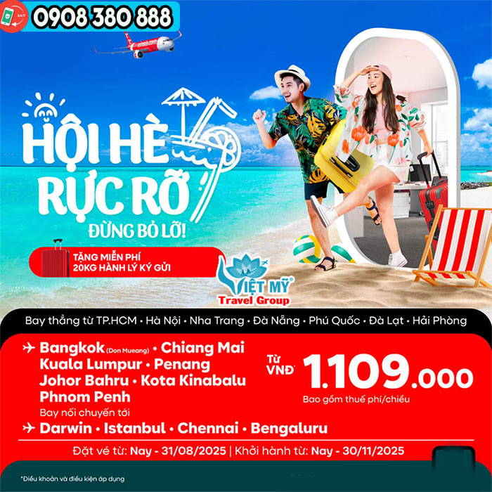 Ưu đãi Quốc khánh AirAsia – Giá chỉ từ 1.109.000đ