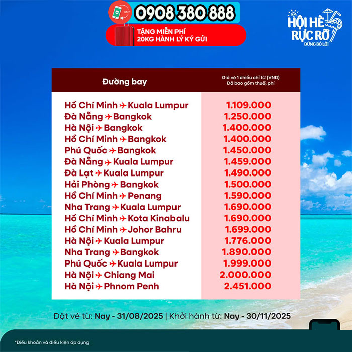 Ưu đãi Quốc khánh AirAsia – Giá chỉ từ 1.109.000đ