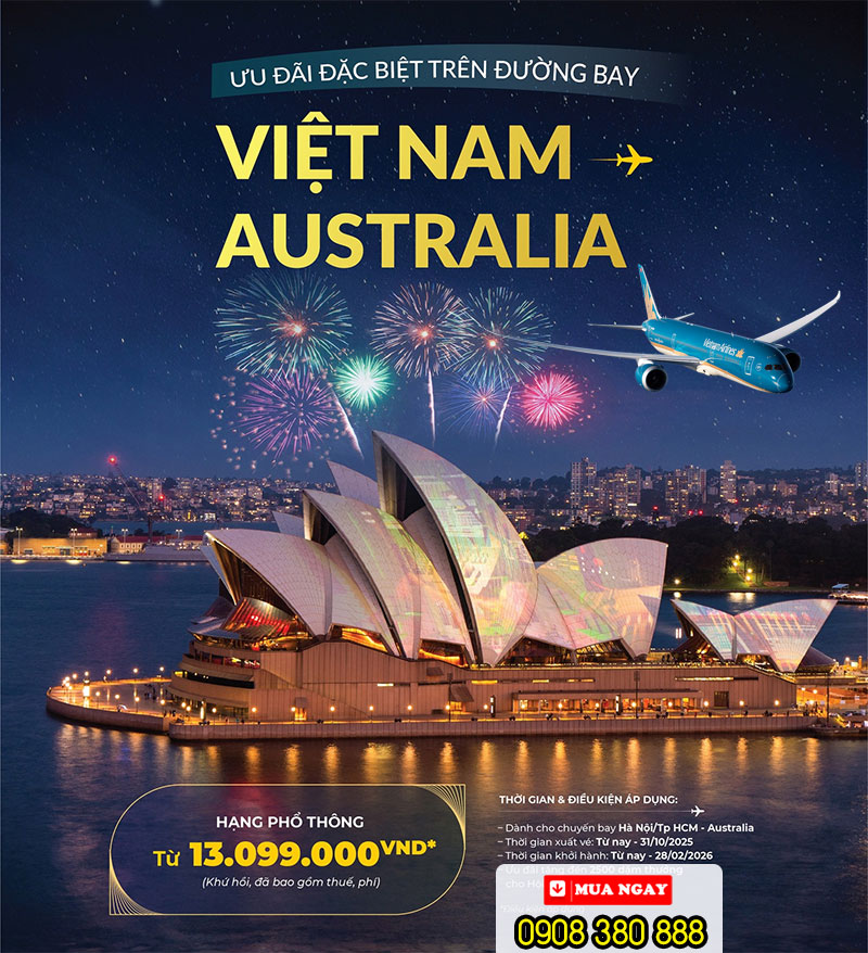 Bay Australia cùng Vietnam Airlines – Cơ hội du lịch, du học, thăm thân tiết kiệm