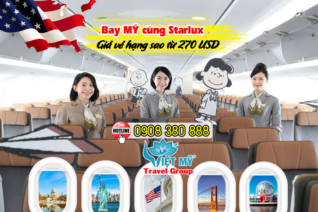 Bay Mỹ cùng Starlux – Giá vé hạng sao từ 270 USD
