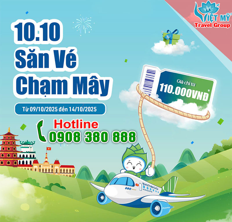 Bamboo Airways khuyến mãi 10 tháng 10 - Vé chỉ từ 110K