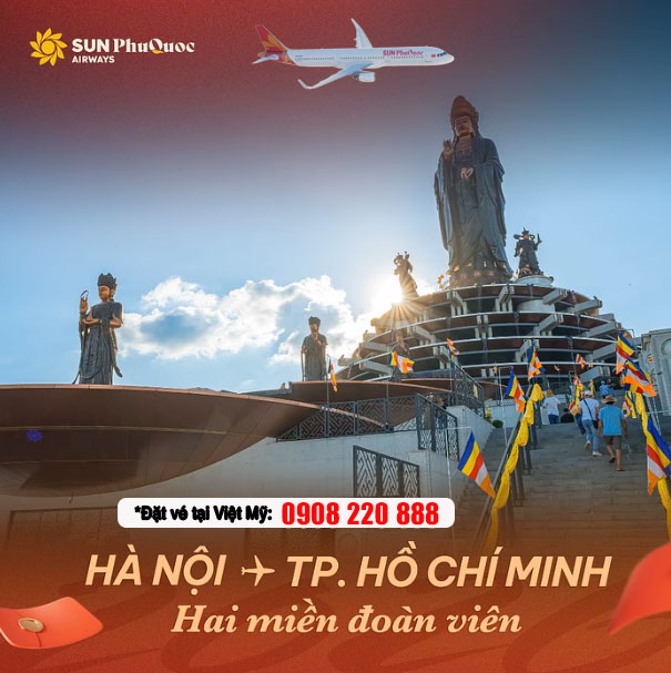 Vé máy bay Tết 2026 Sun PhuQuoc Airways giảm đến 30%